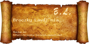 Broczky Lavínia névjegykártya